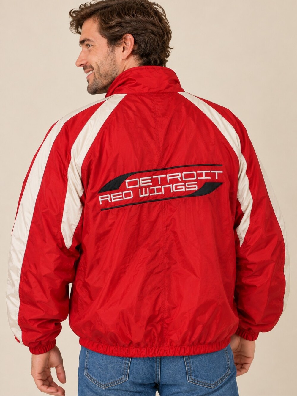 Vintage Detroit Red Wings Puma Windbreaker Jacket Men’s XL NHL Hockey